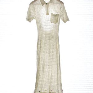 Staud White Knit Maxi Dress